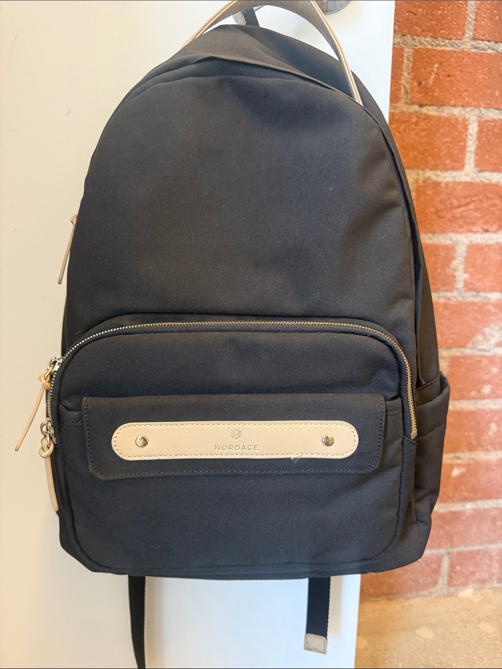 Nordace Guella Backpack (Brownie) with Cream Trim - laptop compartment